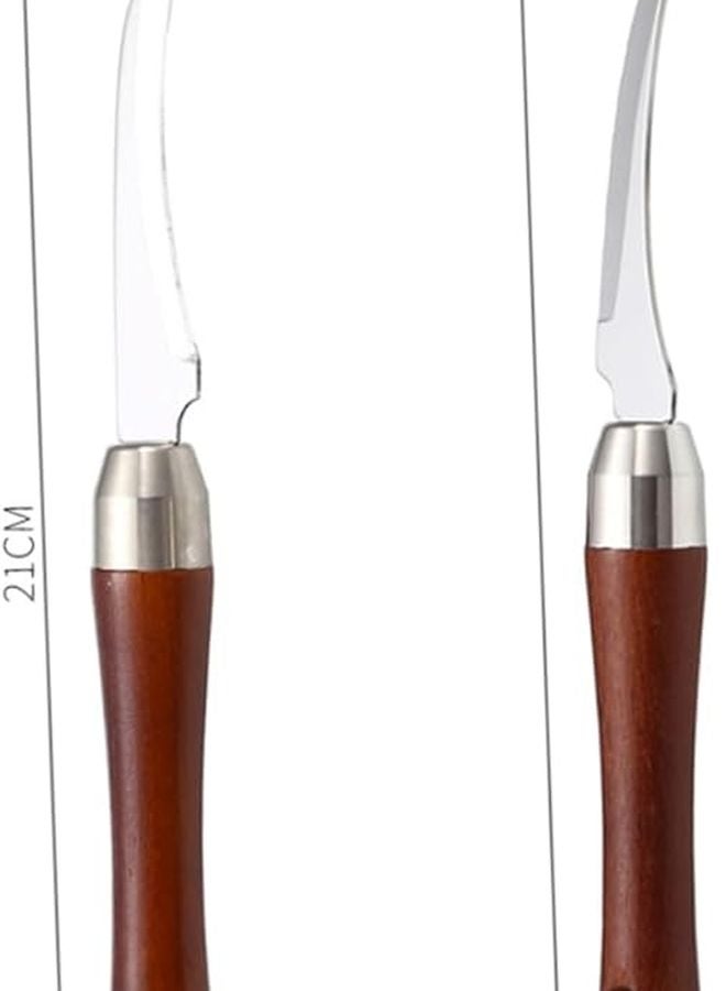2 Piece Stainless Steel Shrimp Peeler Tool with Wooden Handle for Easy Seafood Cleaning - Image 2